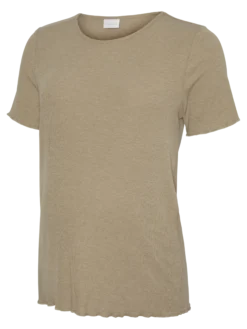 Normal geschnitten Rundhals Top