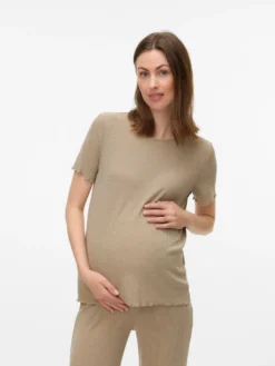 Normal geschnitten Rundhals Top
