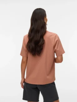 Normal geschnitten Rundhals Top
