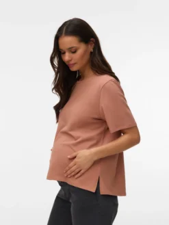 Normal geschnitten Rundhals Top