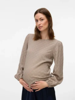 Normal geschnitten Rundhals Top