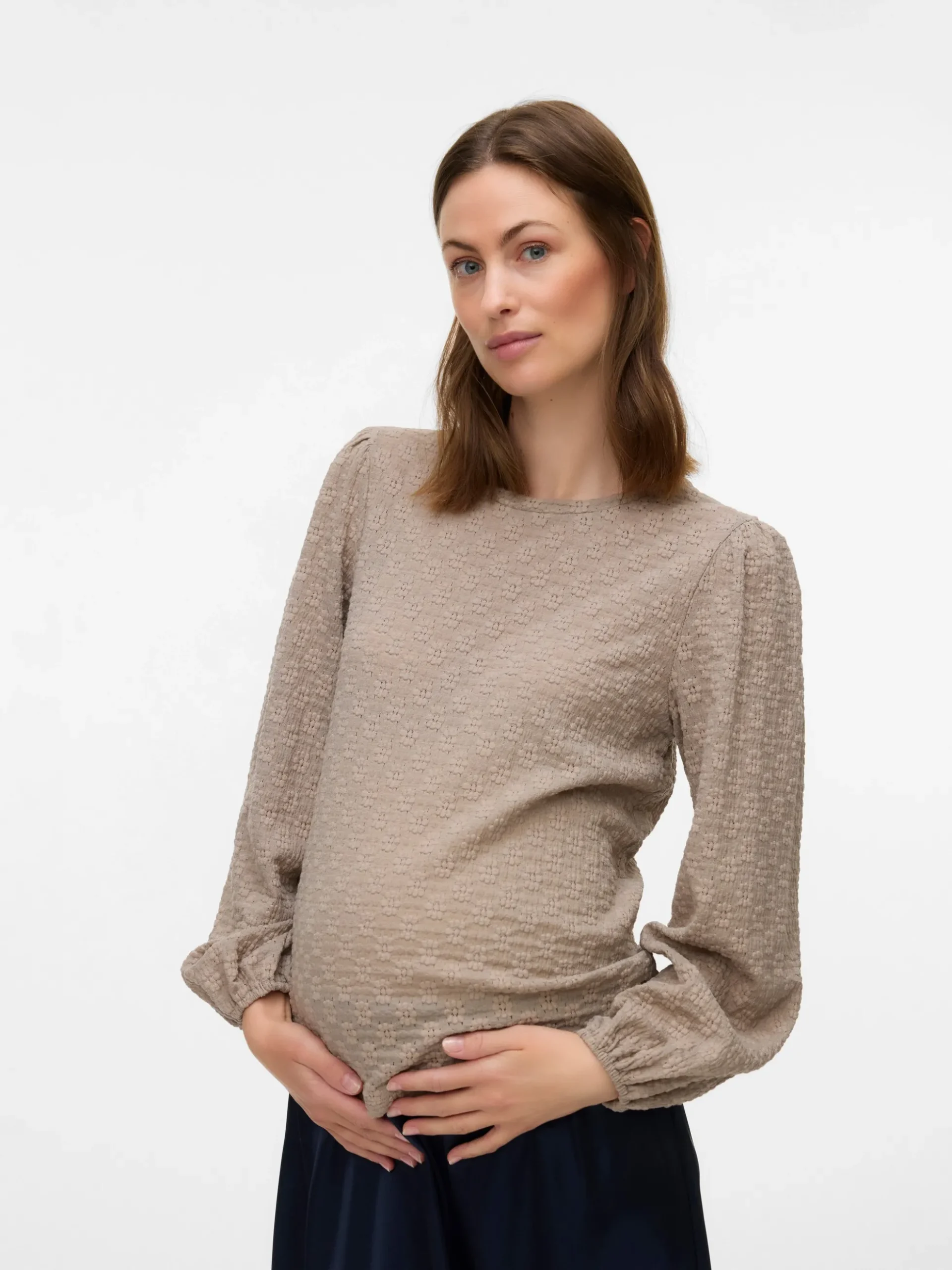 Normal geschnitten Rundhals Top