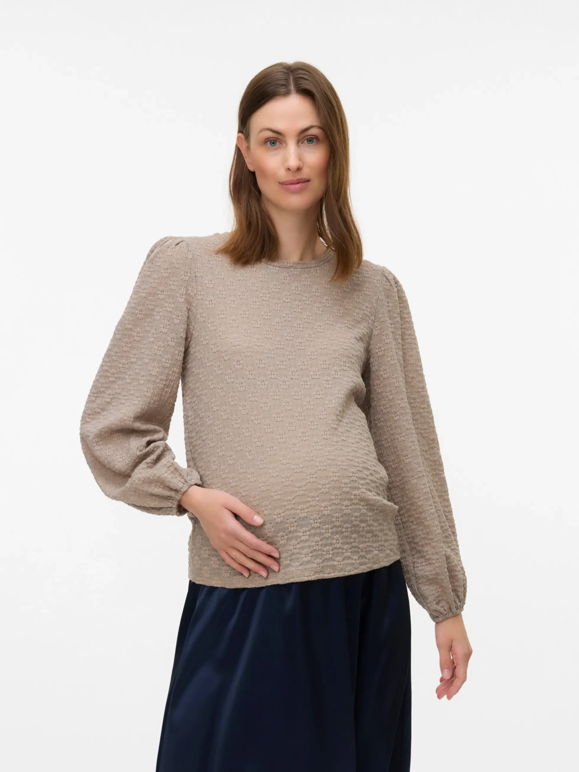 Normal geschnitten Rundhals Top
