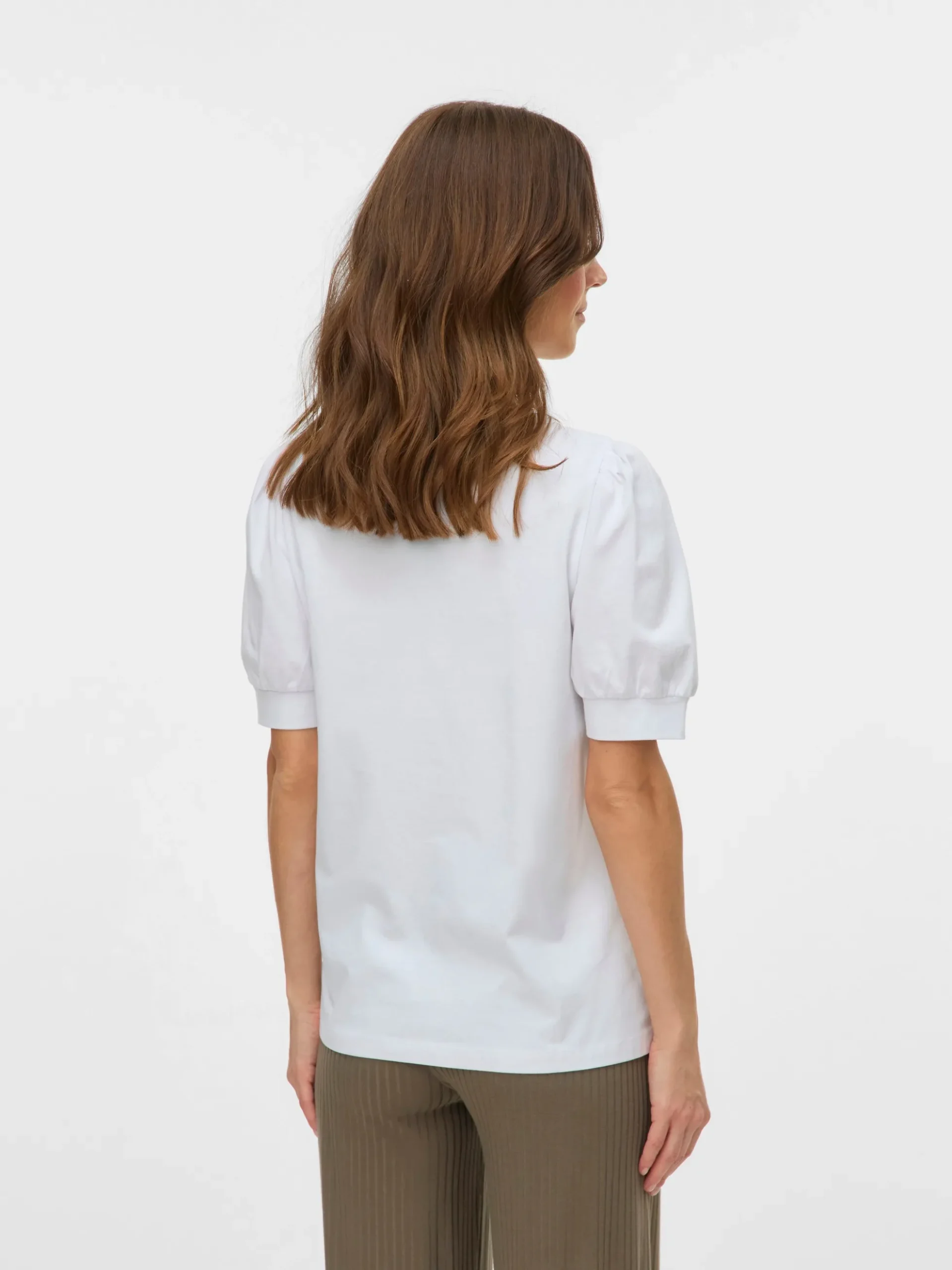 Normal geschnitten Rundhals Ballonärmel T-Shirt