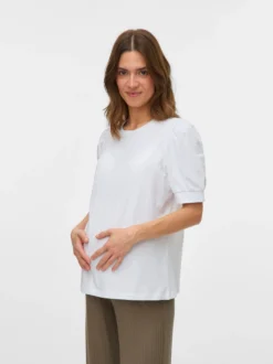Normal geschnitten Rundhals Ballonärmel T-Shirt