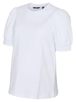 Normal geschnitten Rundhals Ballonärmel T-Shirt