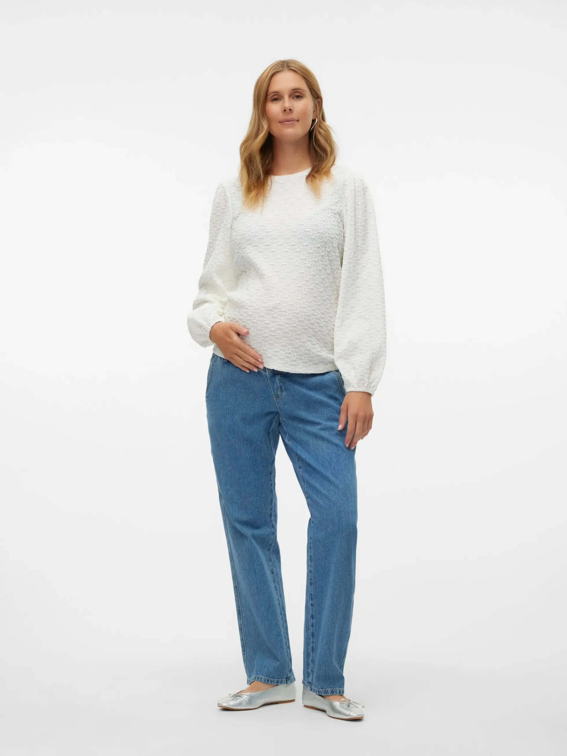 Normal geschnitten Rundhals Top