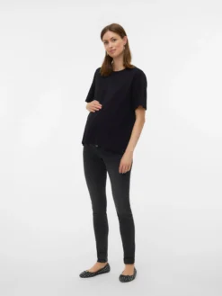 Normal geschnitten Rundhals Top