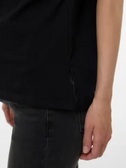 Normal geschnitten Rundhals Top
