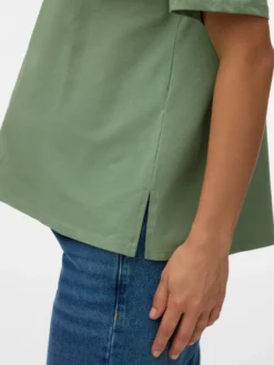Normal geschnitten Rundhals Top