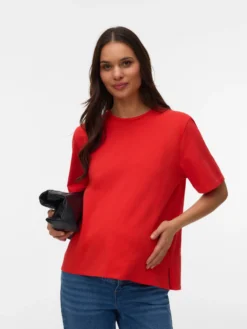 Normal geschnitten Rundhals Top