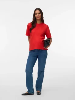 Normal geschnitten Rundhals Top