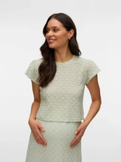 Normal geschnitten Rundhals Top