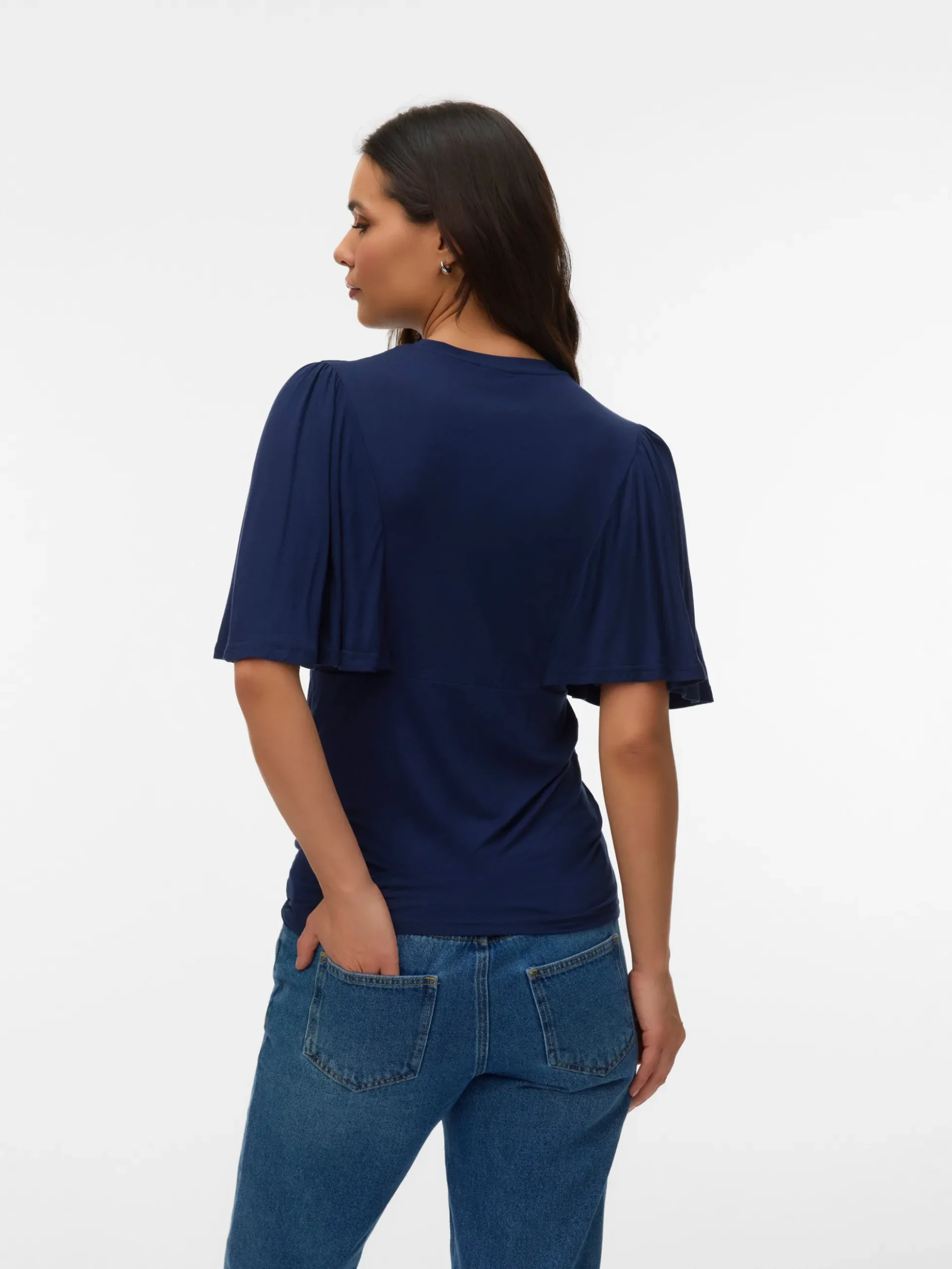 Normal geschnitten Rundhals Top