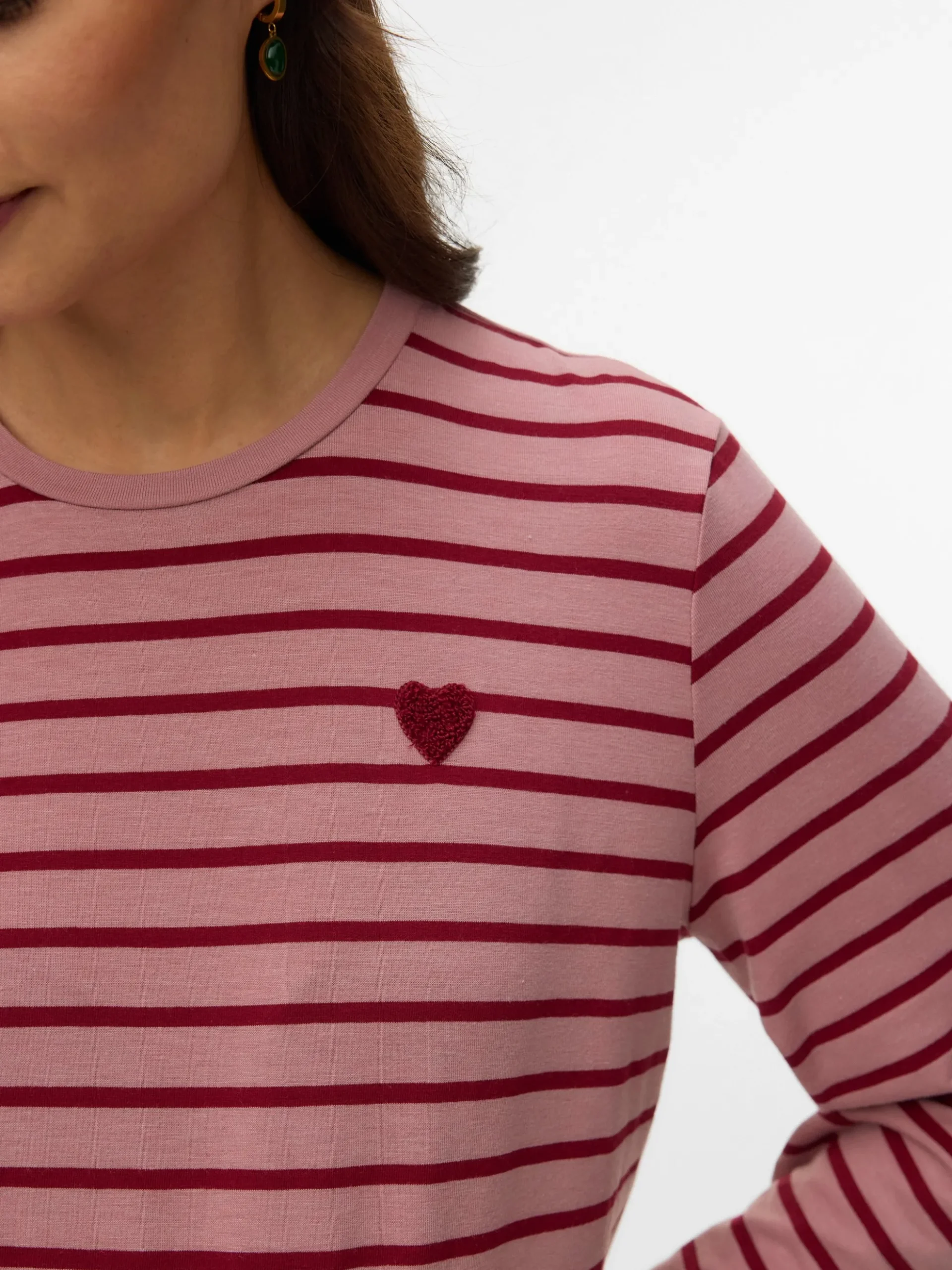 Normal geschnitten Rundhals Top