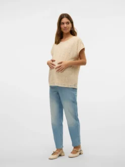Normal geschnitten Rundhals Top