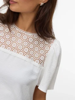 Normal geschnitten Rundhals Top