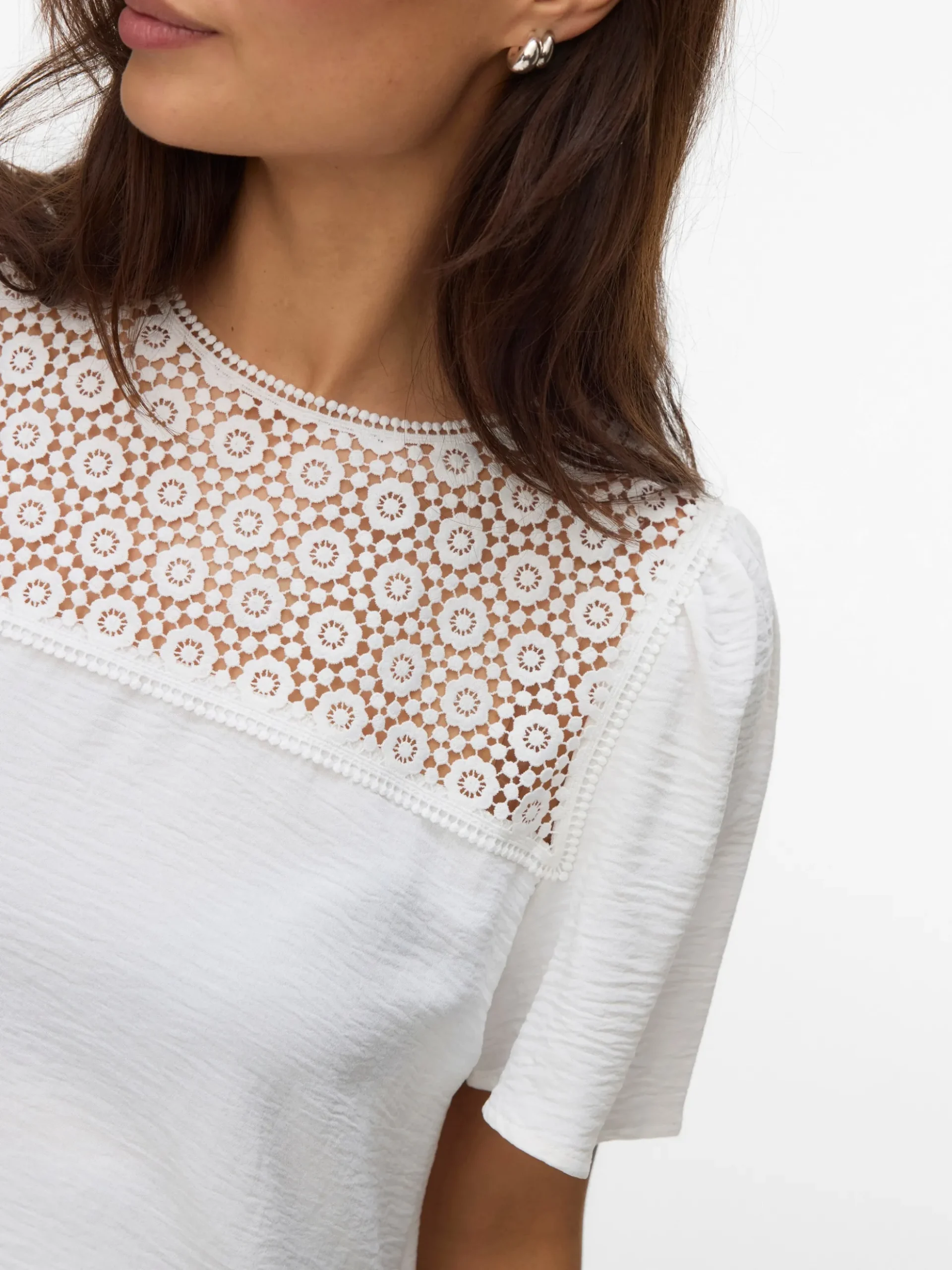 Normal geschnitten Rundhals Top