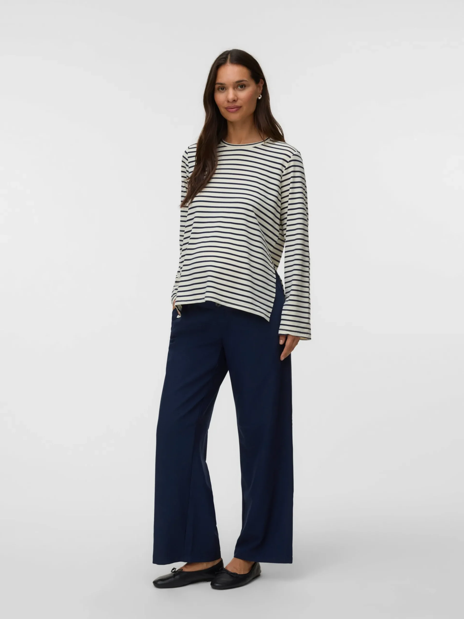 Normal geschnitten Rundhals Top