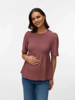Normal geschnitten Rundhals Top