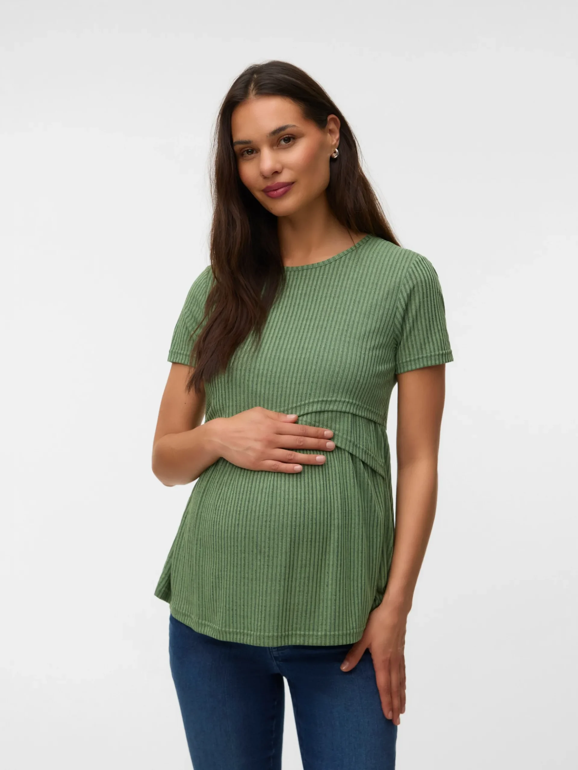 Normal geschnitten Rundhals Top