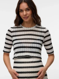 Normal geschnitten Rundhals Top