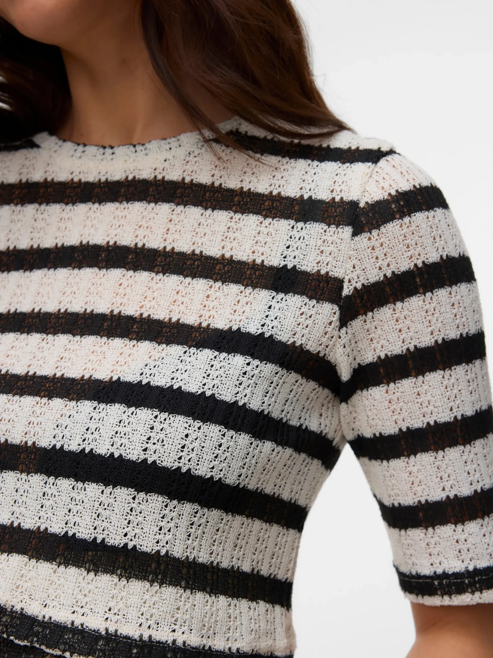 Normal geschnitten Rundhals Top
