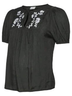 Normal geschnitten Rundhals Elastische Bündchen Ballonärmel Top