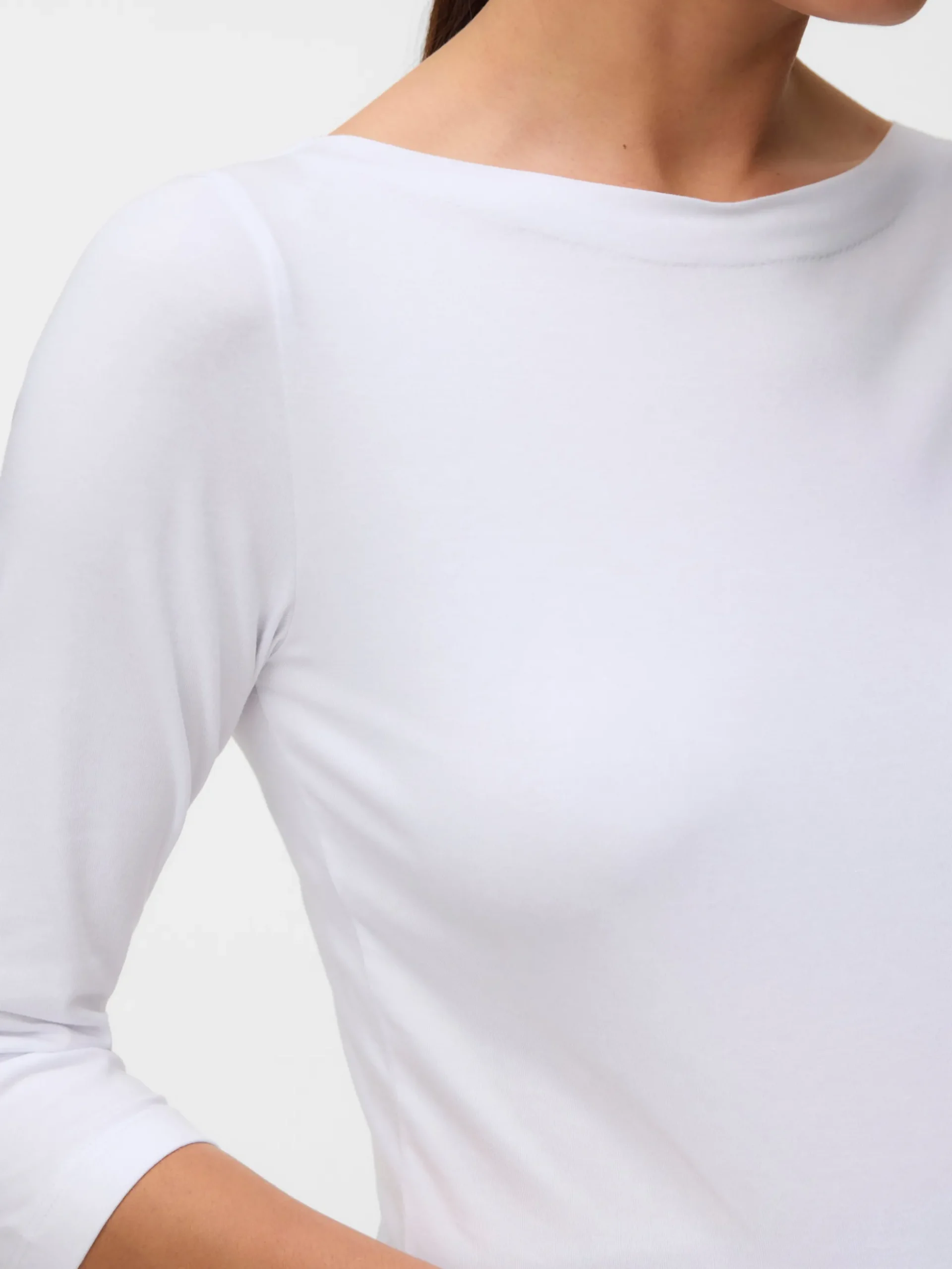 Normal geschnitten U-Boot Ausschnitt T-Shirt