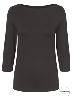 Normal geschnitten U-Boot Ausschnitt T-Shirt