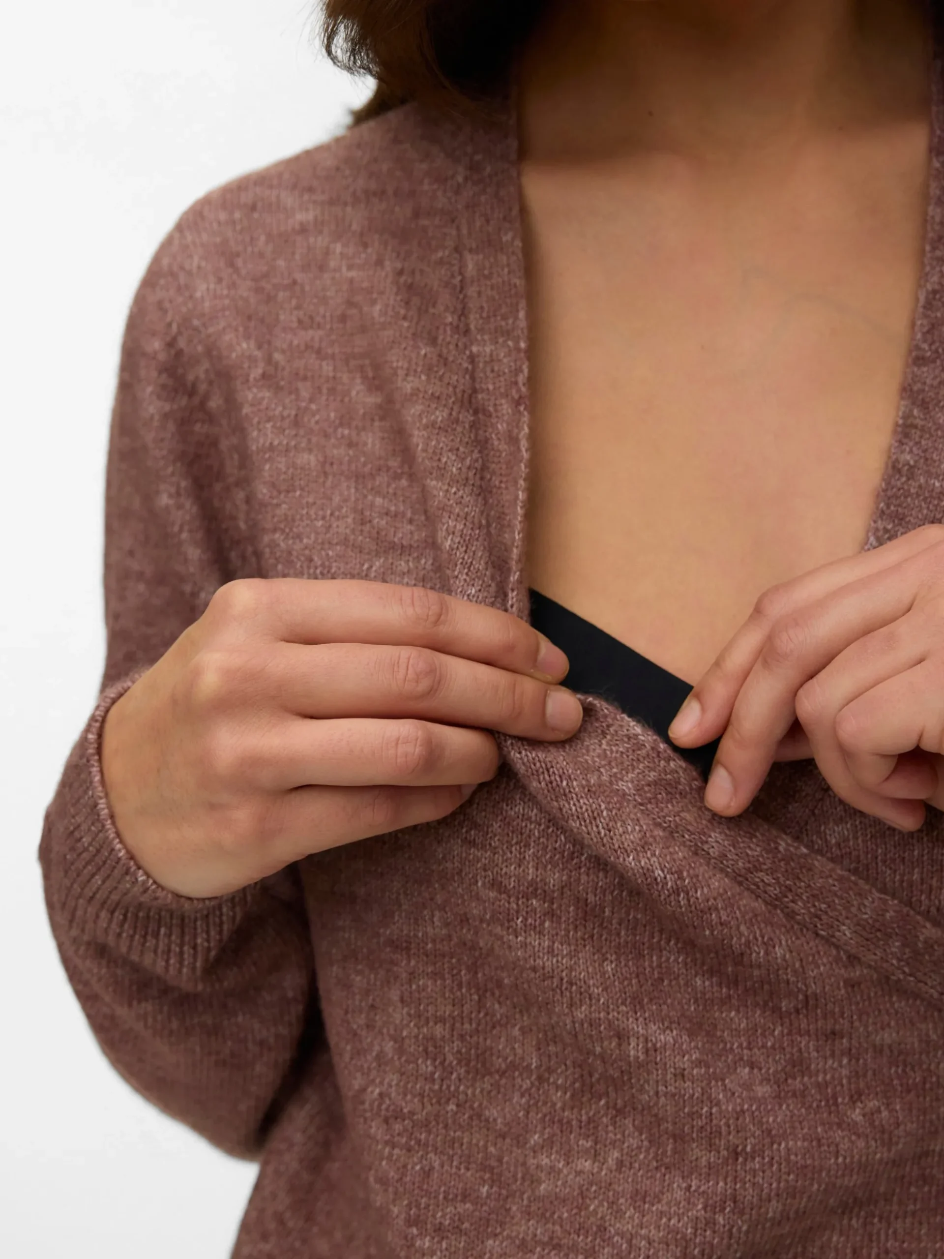 Normal geschnitten V-Ausschnitt Pullover