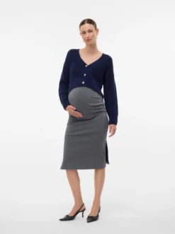 Normal geschnitten V-Ausschnitt Strickjacke