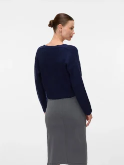 Normal geschnitten V-Ausschnitt Strickjacke