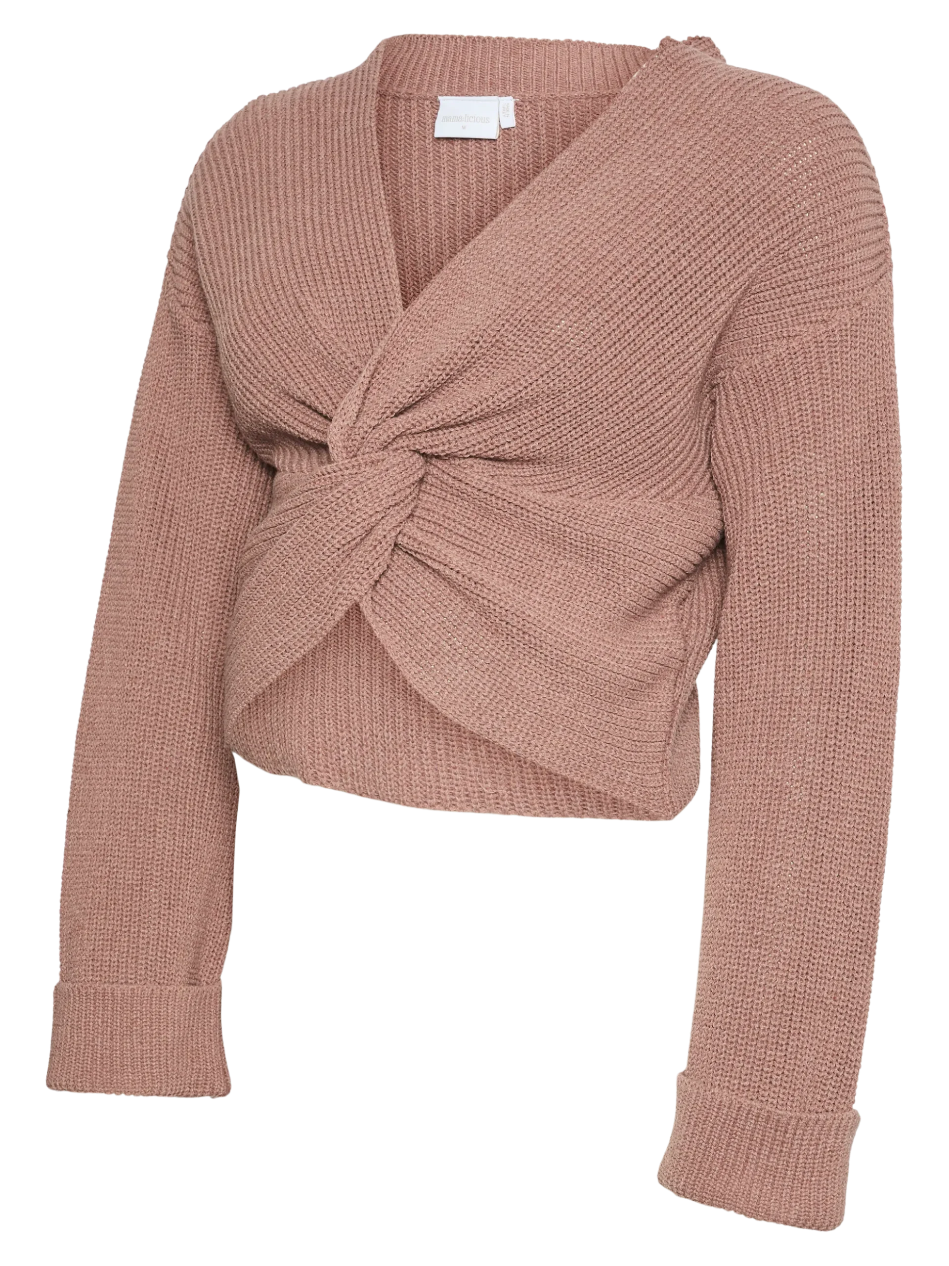 Normal geschnitten V-Ausschnitt Umgeschlagene Ärmelbündchen Tief angesetzte Schulter Pullover