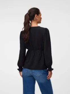 Normal geschnitten V-Ausschnitt Elastische Bündchen Top