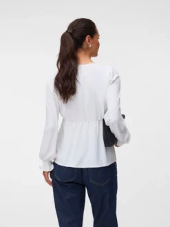 Normal geschnitten V-Ausschnitt Elastische Bündchen Top