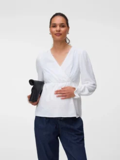 Normal geschnitten V-Ausschnitt Elastische Bündchen Top