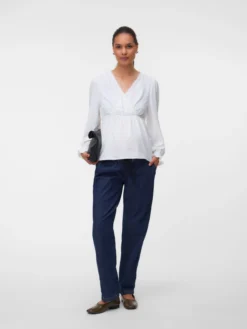 Normal geschnitten V-Ausschnitt Elastische Bündchen Top