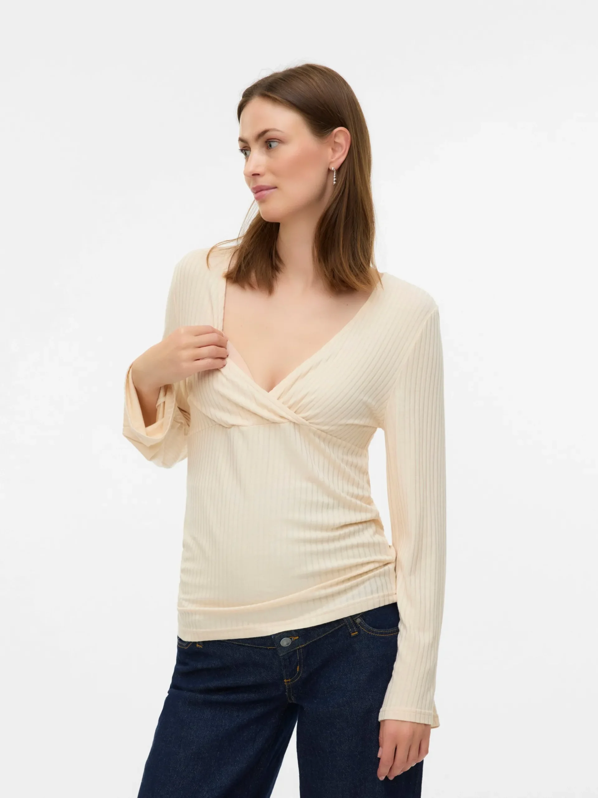 Normal geschnitten V-Ausschnitt Top