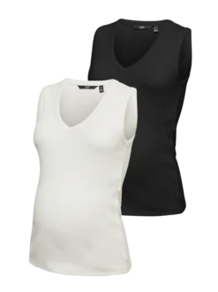 Normal geschnitten V-Ausschnitt 2er-Pack Top