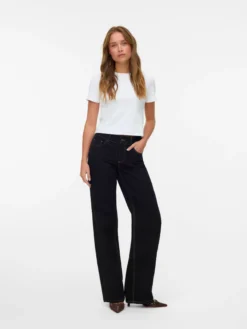 SNRANCY Mid Rise Weiter Beinschnitt Jeans