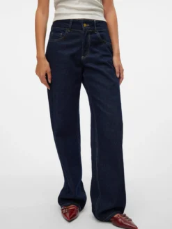 SNRANCY Mittlere Taille Weiter Beinschnitt Jeans
