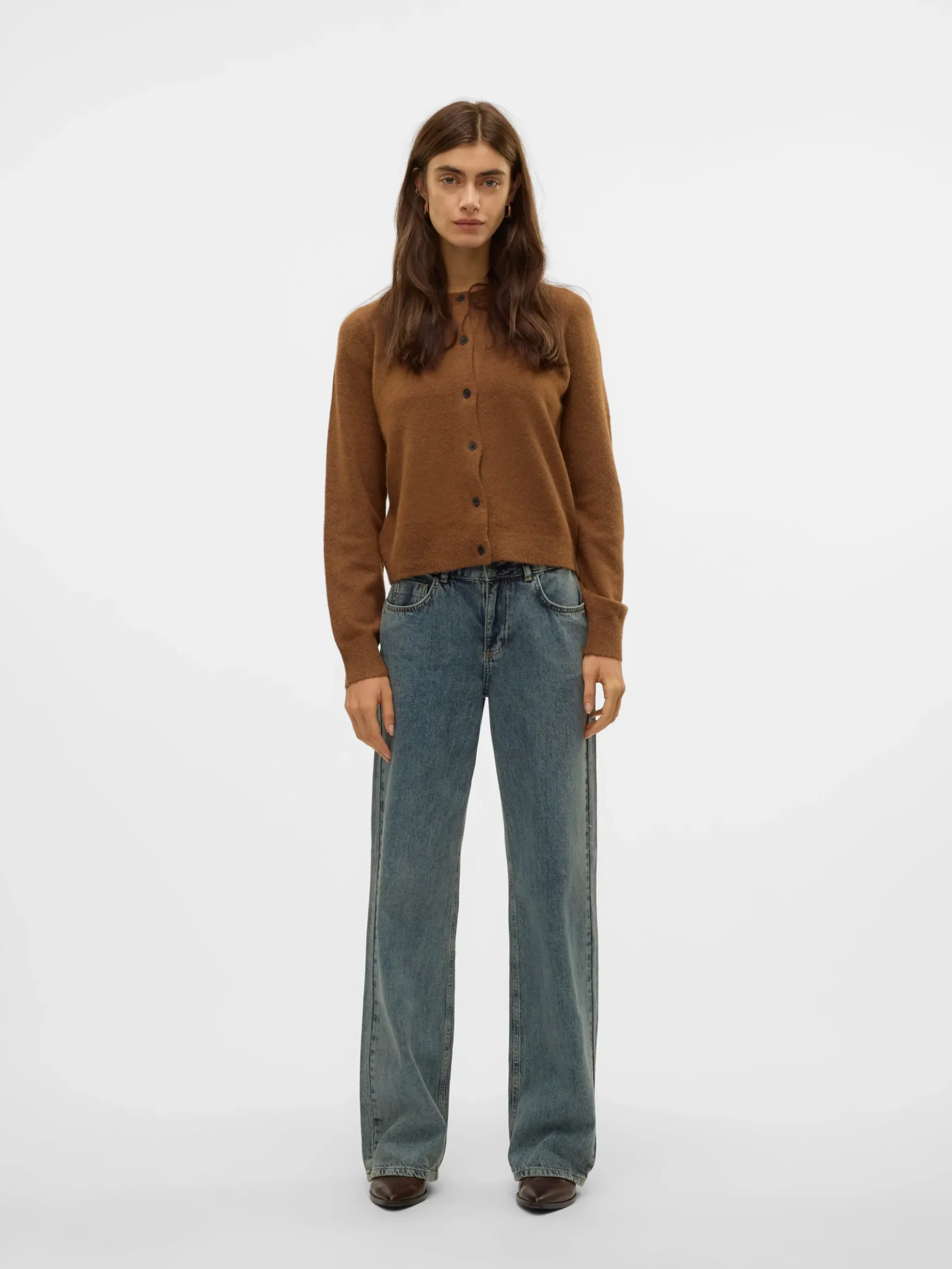 SNRANCY Mittlere Taille Weiter Beinschnitt Jeans