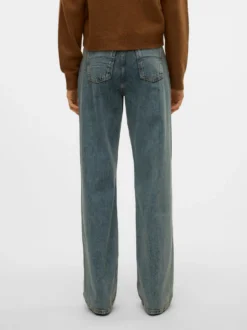 SNRANCY Mittlere Taille Weiter Beinschnitt Jeans
