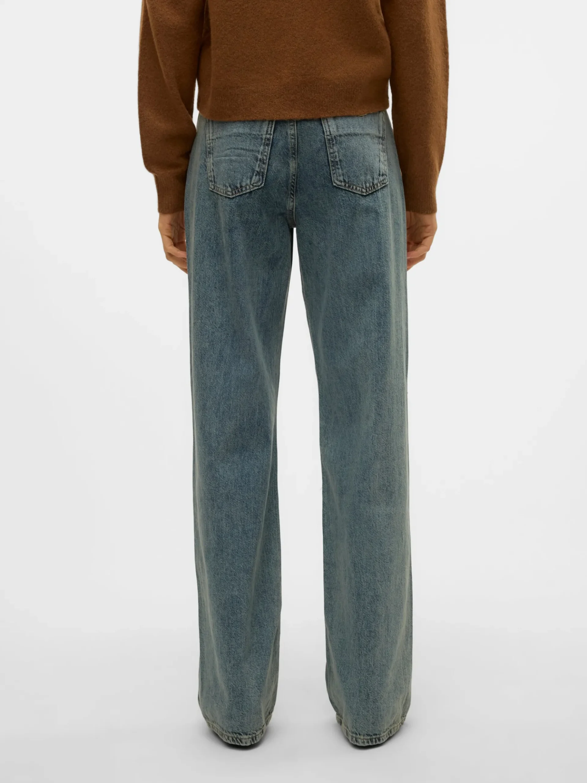 SNRANCY Mittlere Taille Weiter Beinschnitt Jeans
