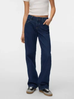 SNRANCY Niedrige Taille Weiter Beinschnitt Jeans