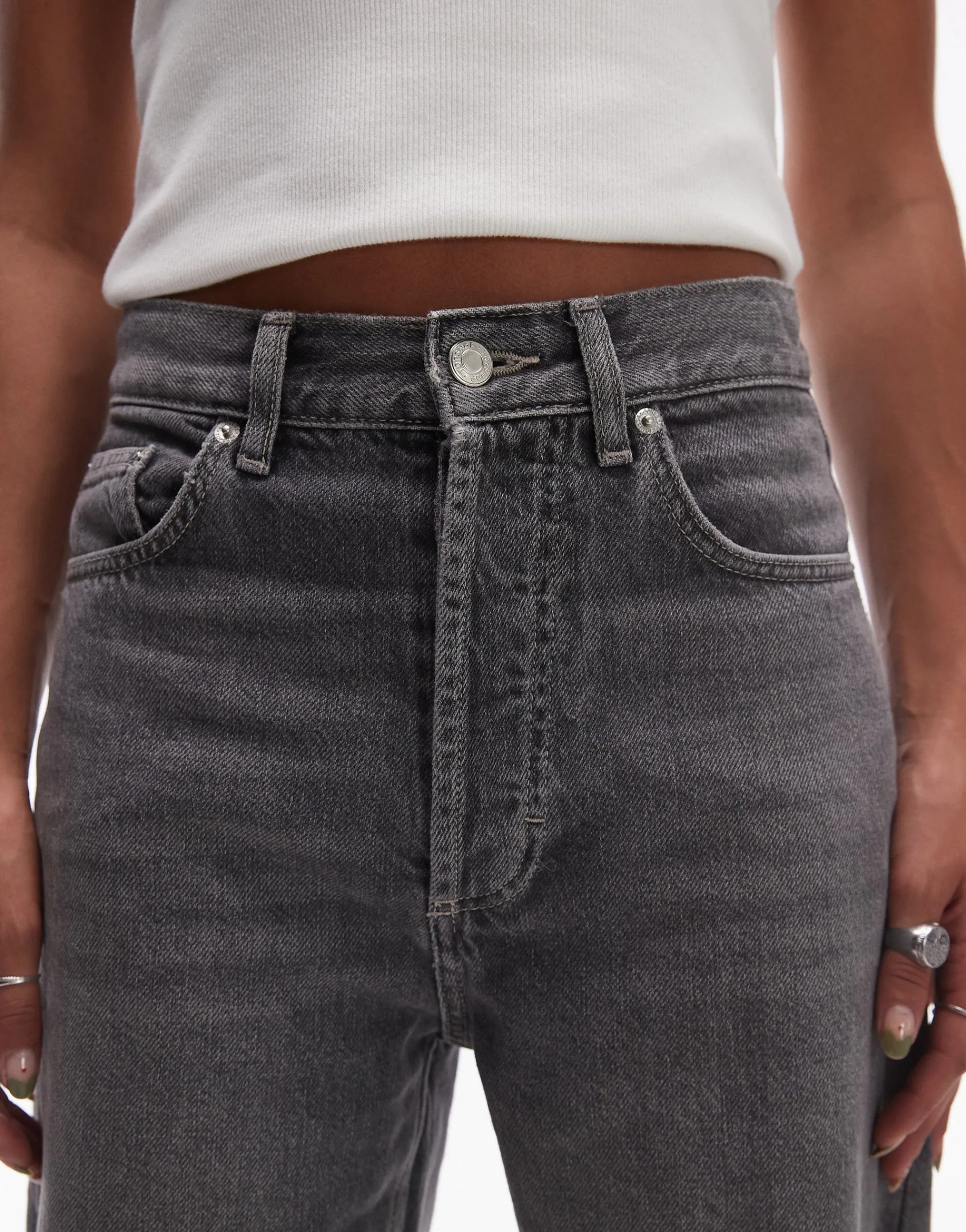 TOPSHOP Hohe Taille Gerade geschnitten Jeans