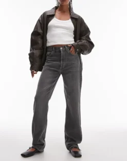 TOPSHOP Hohe Taille Gerade geschnitten Jeans
