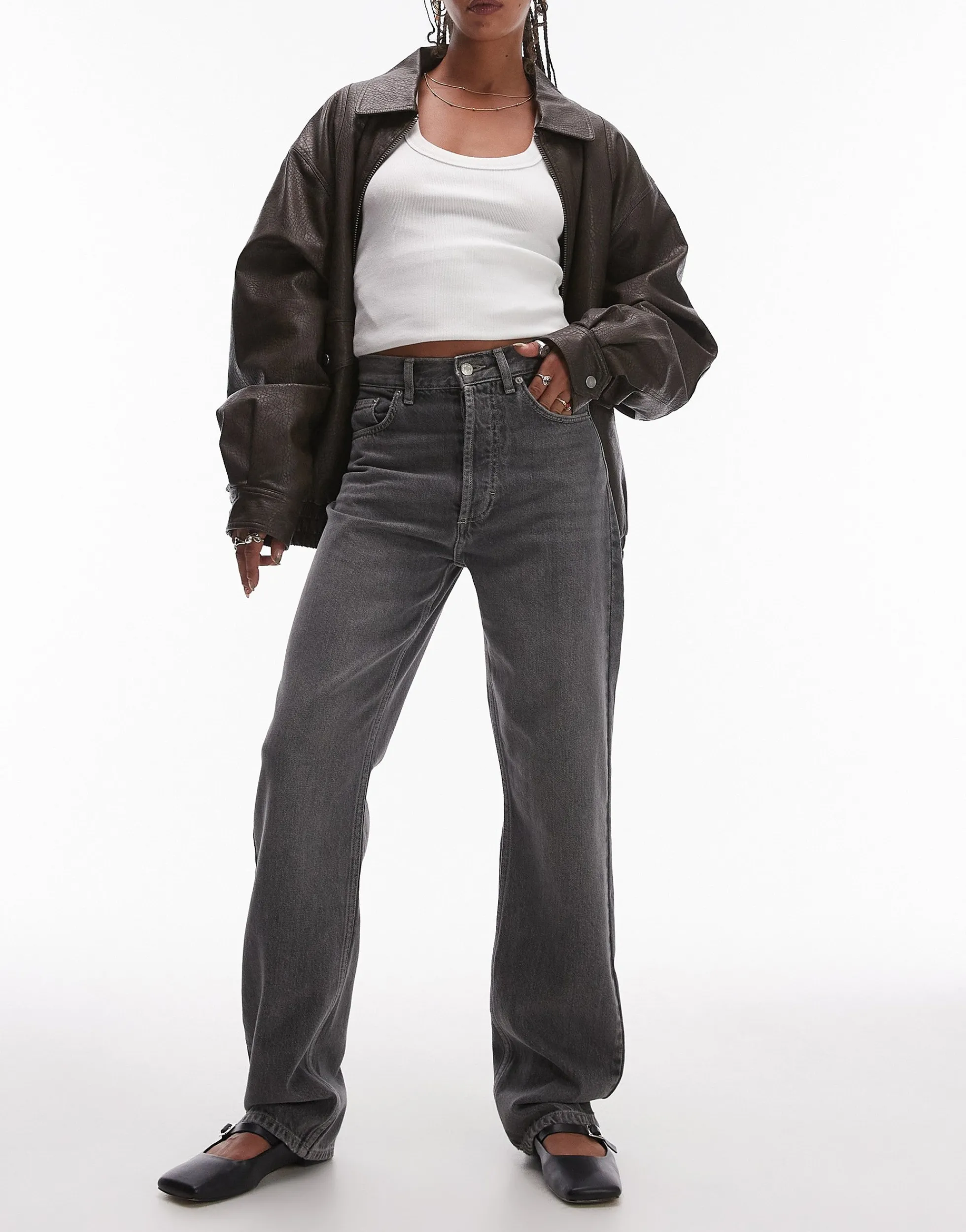 TOPSHOP Hohe Taille Gerade geschnitten Jeans