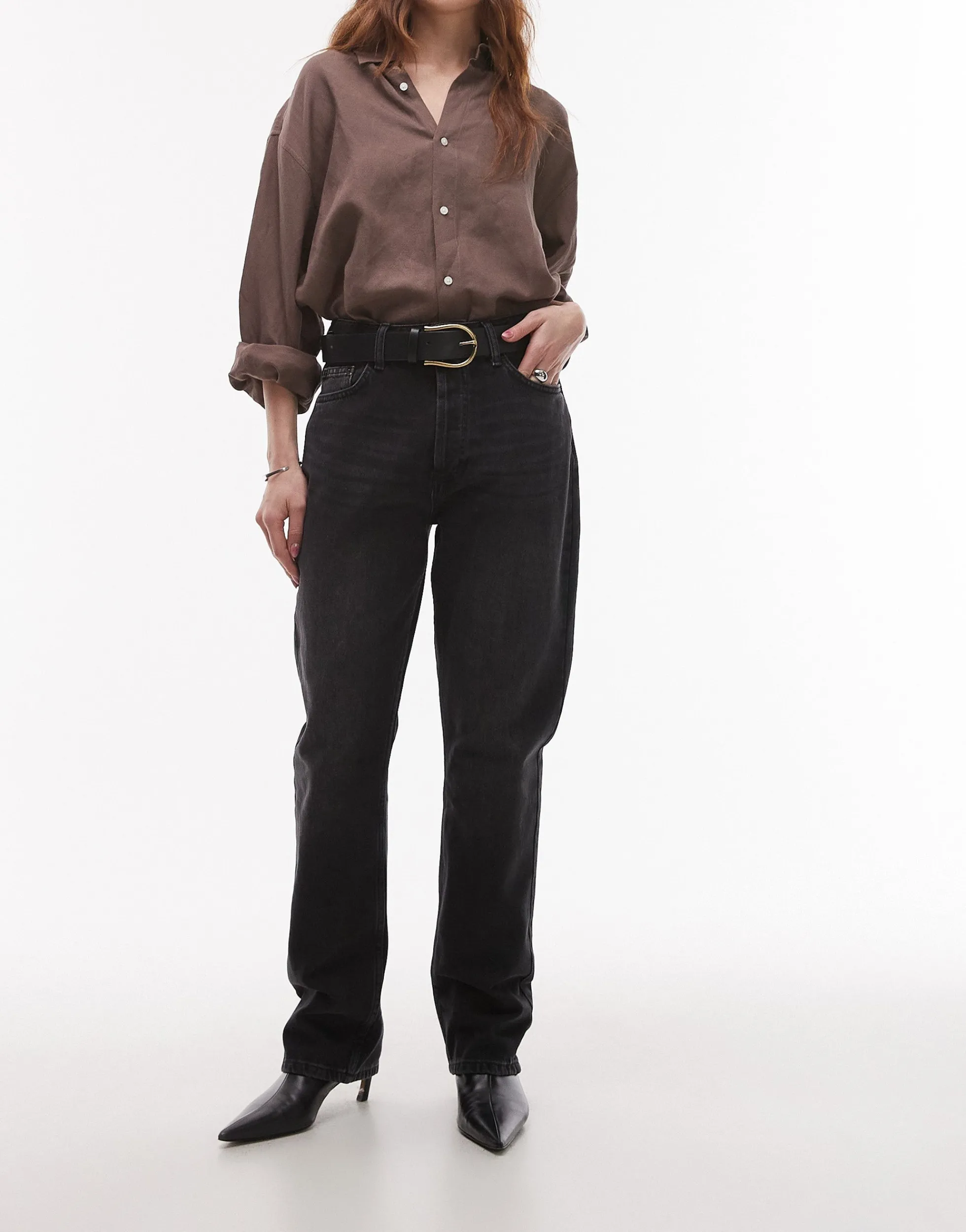 TOPSHOP Hohe Taille Gerade geschnitten Jeans